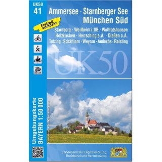 UK 50-41   Ammersee-Starnberger See- München-Süd 1:50.000