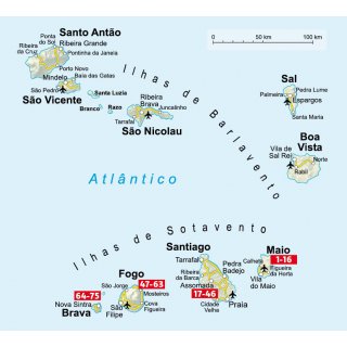 Kapverden - Sd. Maio, Santiago, Fogo, Brava