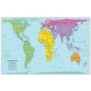 Poster Weltkarte Petersprojektion, deutsch