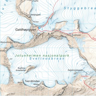 Jotunheimen: Galdhpiggen & Glittertinden 1:25.000