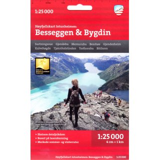 Jotunheimen: Besseggen & Bygdin 1:25.000