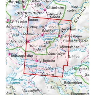 Jotunheimen: Besseggen & Bygdin 1:25.000
