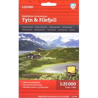 Jotunheimen: Tyin & Filefjell 1:25.000