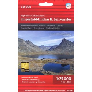 Jotunheimen: Smrstabbtindan & Leirvassbu 1:25.000