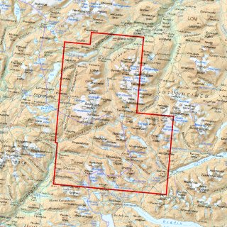 Jotunheimen: Smrstabbtindan & Leirvassbu 1:25.000