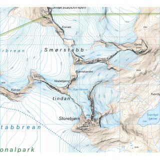 Jotunheimen: Smrstabbtindan & Leirvassbu 1:25.000