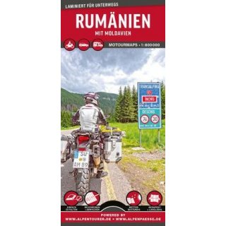 Rumnien mit Moldawien Auto- und Motorradkarte 1:800.000