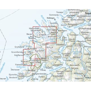 Senja: Keipen, Tredjefjellet & Kvnan 1:25.000