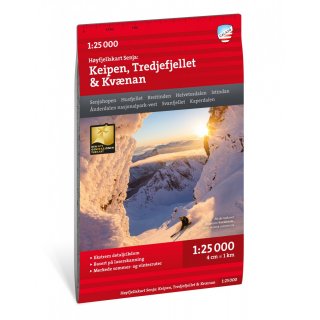 Senja: Keipen, Tredjefjellet & Kvnan 1:25.000