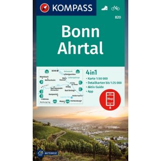 Wanderkarte 820 Bonn, Ahrtal 1:50.000