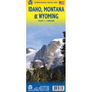 Idaho, Montana & Wyoming 1:1.000.000