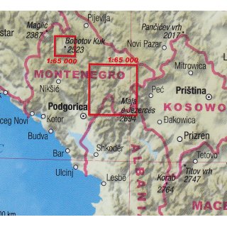 Montenegro Mountains 1:65.000