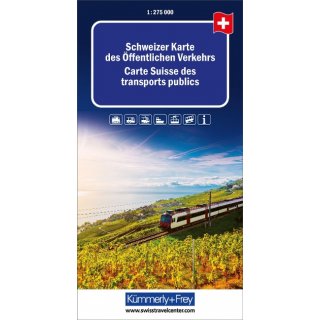 Schweizer Karte des ffentlichen Verkehrs 1:275.000