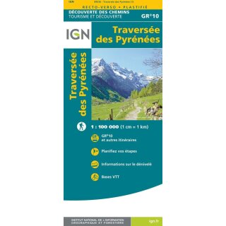 89030 Traversée des Pyrénées - GR10 (Pyrenäen) 1:100.000
