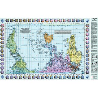 Weltkarte Petersprojektion, Up-side down englisch