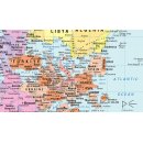 Weltkarte Petersprojektion, Up-side down, Englisch