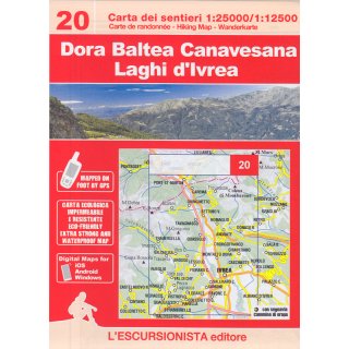 20 Dora Baltea Canavesana - Laghi dIvrea 1:25.000/1:12.500