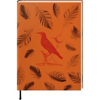 Notizbuch (blanko) - Motiv: Nachtigall - Schwarze Federn