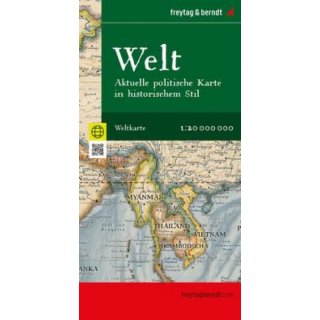 politische Karte in historischem Stil, 1:20.000.000, gefaltet
