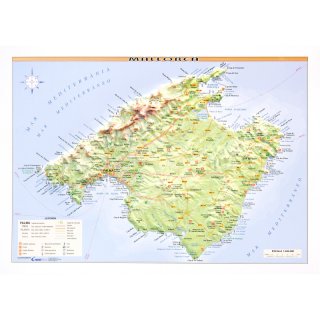 Mallorca Reliefkarte 21x31cm