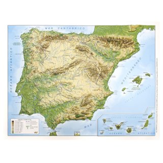 Spanien Reliefkarte 41x31cm