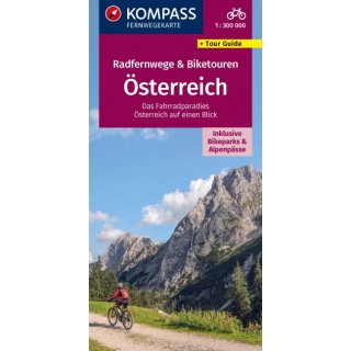 2563 Radfernwege & Biketouren sterreich - bersichtskarte 1:300.000