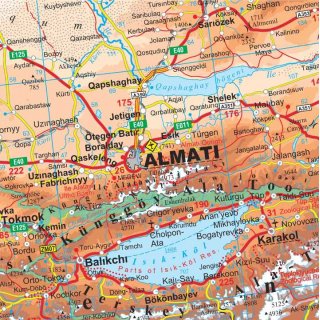 Kazakhstan Geographical Map 1 : 3 000 000