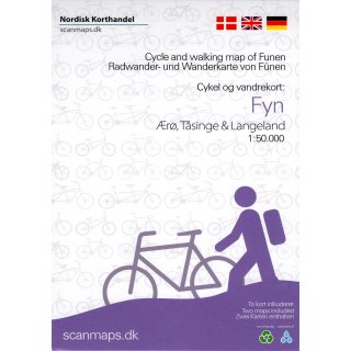 F&uuml;nen (Fyn), &AElig;r&oslash;, T&aring;singe und Langeland 1:50.000