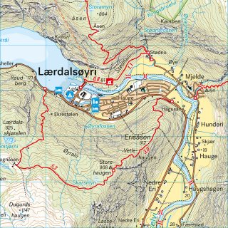 Nryfjorden & Lrdalen 1:50.000