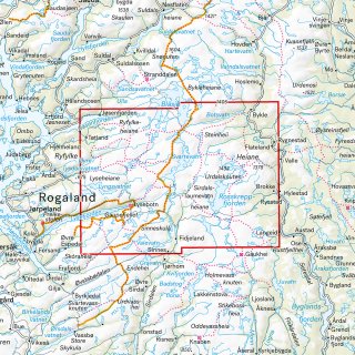 Lyseheiane, Sirdalsheiane & Setesdal Vesthei nord 1:50.000