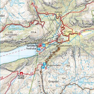 Lyseheiane, Sirdalsheiane & Setesdal Vesthei nord 1:50.000