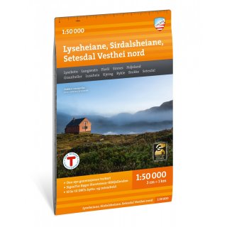 Lyseheiane, Sirdalsheiane & Setesdal Vesthei nord 1:50.000