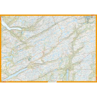 Bjerkreimsheiene & Setesdal Vesthei sr 1:50.000
