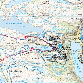 Bjerkreimsheiene & Setesdal Vesthei sr 1:50.000