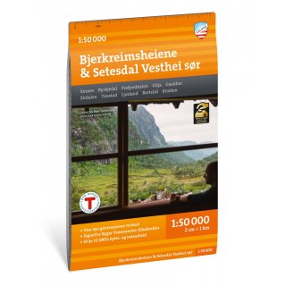 Bjerkreimsheiene & Setesdal Vesthei sr 1:50.000