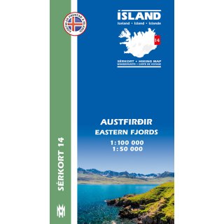 No. 14 - Austfirir (Ost Fjords)   1:100.000 / 1:50.000
