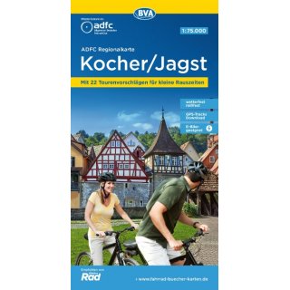 ADFC-Regionalkarte Kocher/ Jagst, 1:75.000