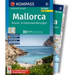 5899 Mallorca Strand- und Kstenwanderungen, 35 Touren mit Extra-Tourenkarte
