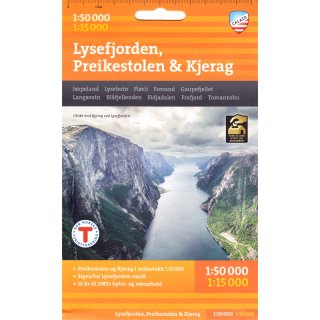 Lysefjorden, Preikestolen & Kjerag 1:50.000/1:15.000
