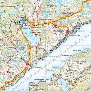 Lysefjorden, Preikestolen & Kjerag 1:50.000/1:15.000