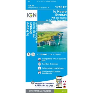 1710 ET le Havre, tretat, PNR des Boucles de la Seine Normande 1:25.000