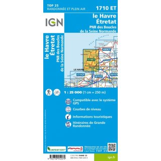 1710 ET le Havre, tretat, PNR des Boucles de la Seine Normande 1:25.000