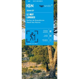 3544 OT Le Muy, Lorgues, Rocher de Roquebrune, Massif des Maures 1:25.000