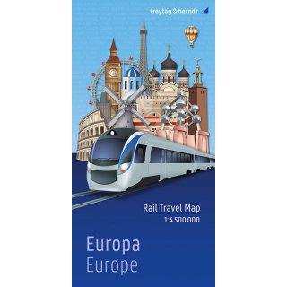 Europa Rail Travel Map 1:4,5 Mio