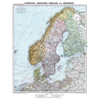 SCHWEDEN, NORWEGEN, FINNLAND und DNEMARK - um 1910 [gerollt]