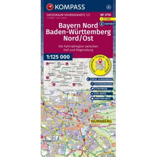 3710 Groraum Fahrradkarte 3710 Bayern Nord, Baden-Wrttemberg Nord/Ost
