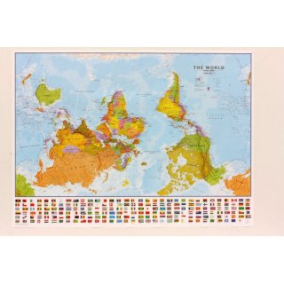 World political upside down 136x99cm