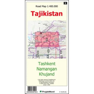 Taschkent - Namangan - Khujand 1:400.000