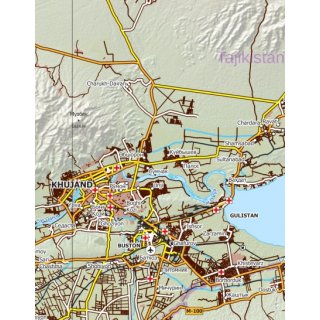 Taschkent - Namangan - Khujand 1:400.000