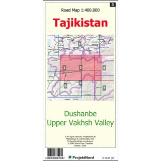 3 Dushanbe - Upper Vakhsh Valley  1:400.000